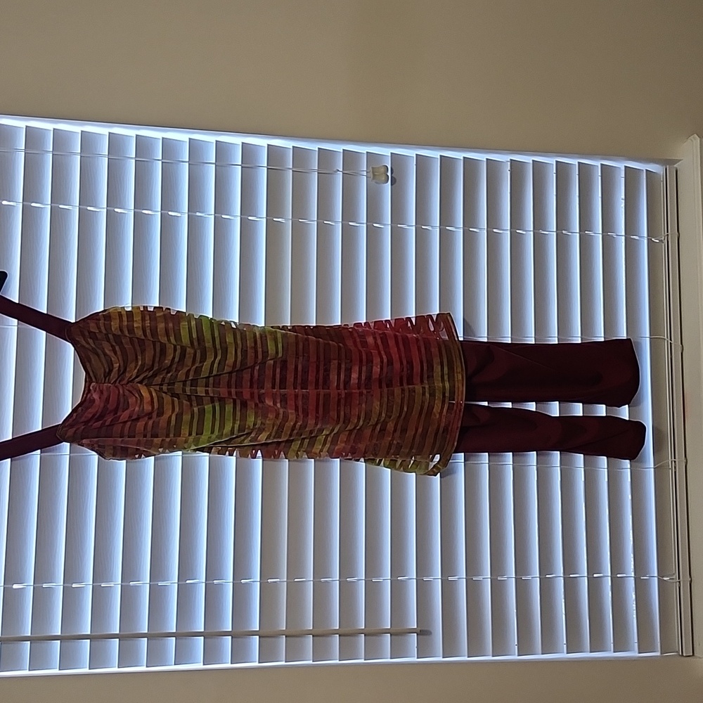 MultiBurgundy and Green Midcalf Unitard